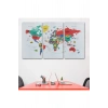 Dünya Haritası Dekoratif Kanvas Tablo Ülke ve Başkentli Öğretici ve Sembollü 2315
