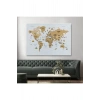 Dünya Haritası Dekoratif Kanvas Tablo Ülke ve Başkentli Öğretici ve Sembollü 2323