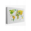 Dünya Haritası Dekoratif Kanvas Tablo Ülke ve Başkentli Öğretici ve Sembollü 2325