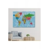 Dünya Haritası Kanvas Tablo Çok Ayrıntılı Dekoratif ve Okyanuslu 2131