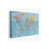 Dünya Haritası Kanvas Tablo Çok Ayrıntılı Dekoratif ve Okyanuslu 2161