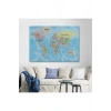 Dünya Haritası Kanvas Tablo Çok Ayrıntılı Dekoratif ve Okyanuslu 2161