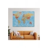 Dünya Haritası Kanvas Tablo Çok Ayrıntılı Dekoratif ve Okyanuslu 2163