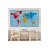 Dünya Haritası Kanvas Tablo Çok Ayrıntılı Dekoratif ve Okyanuslu 2181