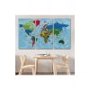 Dünya Haritası Kanvas Tablo Çok Ayrıntılı Dekoratif ve Okyanuslu2037
