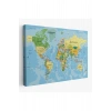 Dünya Haritası Kanvas Tablo Çok Ayrıntılı Dekoratif ve Okyanuslu2151