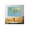 Dünya Haritası Kanvas Tablo Çok Ayrıntılı Dekoratif ve Okyanuslu2151