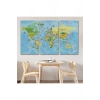 Dünya Haritası Kanvas Tablo Son Derece Detaylı Dekoratif Okyanuslu-1992