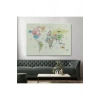 Dünya Haritası Kanvas Tablo  Ülke Başkent Detaylı ve Dekoratif 2603