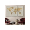 Dünya Haritası Kanvas Tablo  Ülke Başkent Detaylı ve Dekoratif 2619