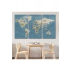 Dünya Haritası Kanvas Tablo  Ülke Başkentli ve Okyanus Detaylı Tablo 2743