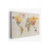 Dünya Haritası Kanvas Tablo  Ülke Başkentli ve Okyanus Detaylı Tablo 2745