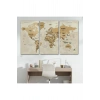 Dünya Haritası Kanvas Tablo  Ülke Başkentli ve Okyanus Detaylı Tablo 2765