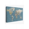 Dünya Haritası Son Derece Ayrıntılı Eğitici ve Öğretici Okyanuslu Kanvas Tablo-2523