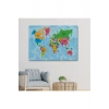 Dünya Haritası Ülke Başkentli Okyanuslu ve Dekoratif Kanvas Tablo 2201