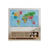 Dünya Haritası Ülke Başkentli Okyanuslu ve Dekoratif Kanvas Tablo 2201