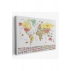 Dünya Haritası Ülke Bayraklı ve Başkentli Kanvas Tablo 1945