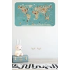 Eğitici Çocuk Odası Dünya Haritası Dünya Atlası Çocuk ve Bebek Duvar Sticker-60x105-3770