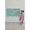 Eğitici Çocuk Odası Dünya Haritası Dünya Atlası Çocuk ve Bebek Duvar Sticker-60x105-3770