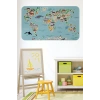 Eğitici Dünya Haritası Dünya Atlası Çocuk ve Bebek Odası Duvar Sticker-60x105-3771