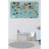 Eğitici Dünya Haritası Dünya Atlası Çocuk ve Bebek Odası Duvar Sticker-60x105-3775