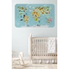 Eğitici Dünya Haritası Dünya Atlası Çocuk ve Bebek Odası Duvar Sticker-60x105-3782