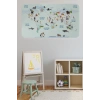 Eğitici Dünya Haritası Dünya Atlası Çocuk ve Bebek Odası Duvar Sticker-60x105-3796