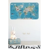 Eğitici Dünya Haritası Dünya Atlası Çocuk ve Bebek Odası Duvar Sticker -60x105-3802