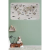 Eğitici Dünya Haritası Dünya Atlası Çocuk ve Bebek Odası Duvar Sticker -60x105-3803