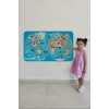 Eğitici Dünya Haritası Dünya Atlası Çocuk ve Bebek Odası Duvar Sticker -60x105-3806