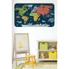 Eğitici Dünya Haritası Dünya Atlası Çocuk ve Bebek Odası Duvar Sticker -60x105-3810