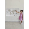 Eğitici Dünya Haritası Dünya Atlası Çocuk ve Bebek Odası Duvar Sticker -60x105-3812