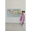 Eğitici Dünya Haritası Dünya Atlası Çocuk ve Bebek Odası Duvar Sticker -60x105-3816