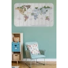 Eğitici Dünya Haritası Dünya Atlası Çocuk ve Bebek Odası Duvar Sticker -60x105-3825
