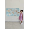 Eğitici Dünya Haritası Dünya Atlası Çocuk ve Bebek Odası Duvar Sticker -60x105-3827