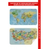 Eğitici - Öğretici Dünya ve Türkiye Haritası Çocuk Odası Duvar Sticker-60x105-3888
