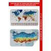 Eğitici - Öğretici Dünya ve Türkiye Haritası Çocuk Odası Duvar Sticker-60x105-3891