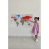 Eğitici Ülke ve Başkent Detaylı Atlası Dünya Haritası Duvar Sticker -60x105-3853