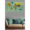 Eğitici Ülke ve Başkent Okyanus Detaylı Atlası Dünya Haritası Duvar Sticker -60x105-3835