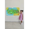 Eğitici ve Öğretici Cocuk Odası Türkiye Haritası Duvar Sticker-60x105-3876