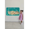 Eğitici ve Öğretici Cocuk Odası Türkiye Haritası Duvar Sticker-60x105-3878