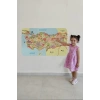 Eğitici ve Öğretici Detaylı Komşulu Türkiye Haritası Duvar Sticker-60x105-3846