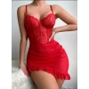 Fantezi Gecelik Babydoll Tül Serisi Kırmızı