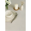 Gardenya Ekru/Krem Keten Dokulu Masa Örtüsü