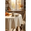 Gardenya Ekru/Krem Keten Dokulu Masa Örtüsü