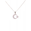 Gümüş Renk Ay Yıldız Çelik Kolye Kararmaz Paslanmaz Çelik Anlamlı ve Şık (Unisex)
