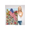 Güzel Bahçe İçierisindeki Amerka Bayrağı Duvar Tablosu-6278