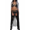 Harness Fantezi Gizem Serisi Deri Etek Sütyen Külot Siyah