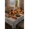 Kadife Keten Dokulu Masa Örtüsü