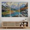 Kafkas Dağları Manzaralı Yağlıboya Görünüm Dekoratif Kanvas Duvar Tablosu-3603